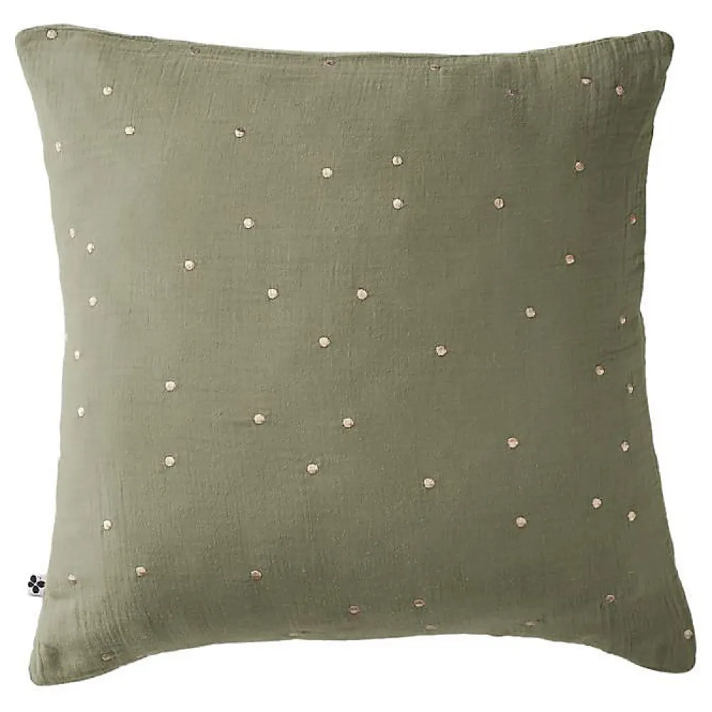 L'Effet Papillon Taie d'oreiller Pois Doré Déco "Gaïa Chic" 60 x 60 cm & 50 x 70 cm "Gaze de Coton" - Gaïa Chic Romarin - 60 x 60 cm* Taie D'Oreiller