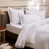 Taie d'oreiller "Prestige" 100% Satin de coton Peigné avec fines rayures / 120 fils /cm² - - Taie d'oreiller 65 x 65 cm>Coton Pur Discount