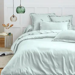 Coton Pur Taie d'oreiller "Prémium" toutes dimensions - Prémium Menthe - 63 x 63 cm volant plat piqué* Taie D'Oreiller