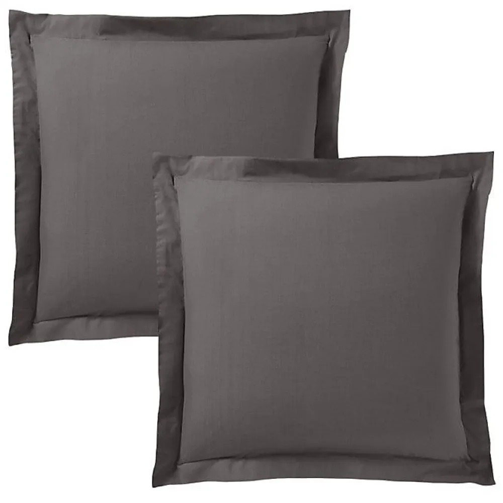 Taie d'oreiller "Prémium" toutes dimensions - Prémium Ardoise - 63 x 63 cm volant plat piqué>Coton Pur Sale