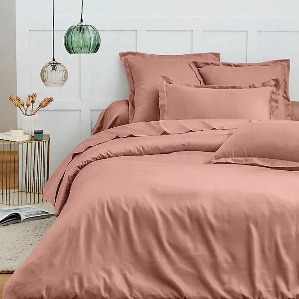 Taie d'oreiller "Prémium" toutes dimensions - Prémium Vieux Rose - 63 x 63 cm volant plat piqué>Coton Pur Hot