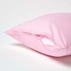 Taie d'oreiller rose 100% coton égyptien 200 fils, 40x80 cm -><noscript><img width=