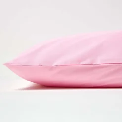Homescapes Taie d'oreiller rose 100% coton égyptien 200 fils, 50x75 cm -* Taie D'Oreiller