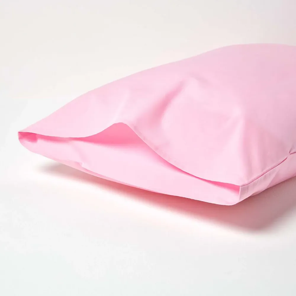 Homescapes Taie d'oreiller rose 100% coton égyptien 200 fils, 50x75 cm -* Taie D'Oreiller