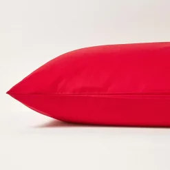 Homescapes Taie d'oreiller rouge 100% coton égyptien 200 fils, 80x80 cm -* Taie D'Oreiller
