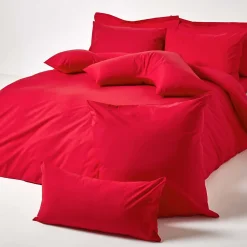 Homescapes Taie d'oreiller rouge 100% coton égyptien 200 fils, 60x60 cm -* Taie D'Oreiller