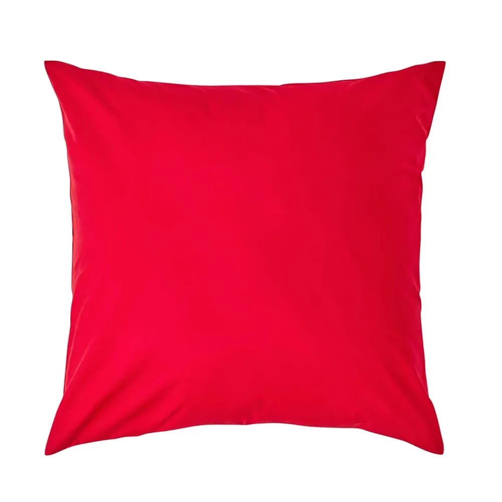 Homescapes Taie d'oreiller rouge 100% coton égyptien 200 fils, 60x60 cm -* Taie D'Oreiller