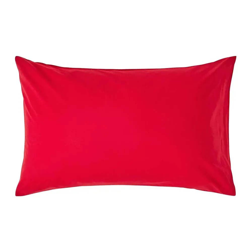 Homescapes Taie d'oreiller rouge 100% coton égyptien 200 fils, 50x75 cm -* Taie D'Oreiller