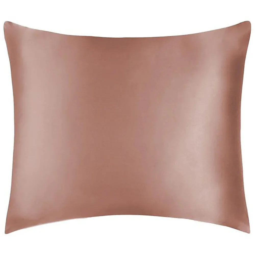 Taie d'oreiller "Silk" Soie de mûrier - Silk Rose - 65 x 65 cm>Coton Pur Outlet