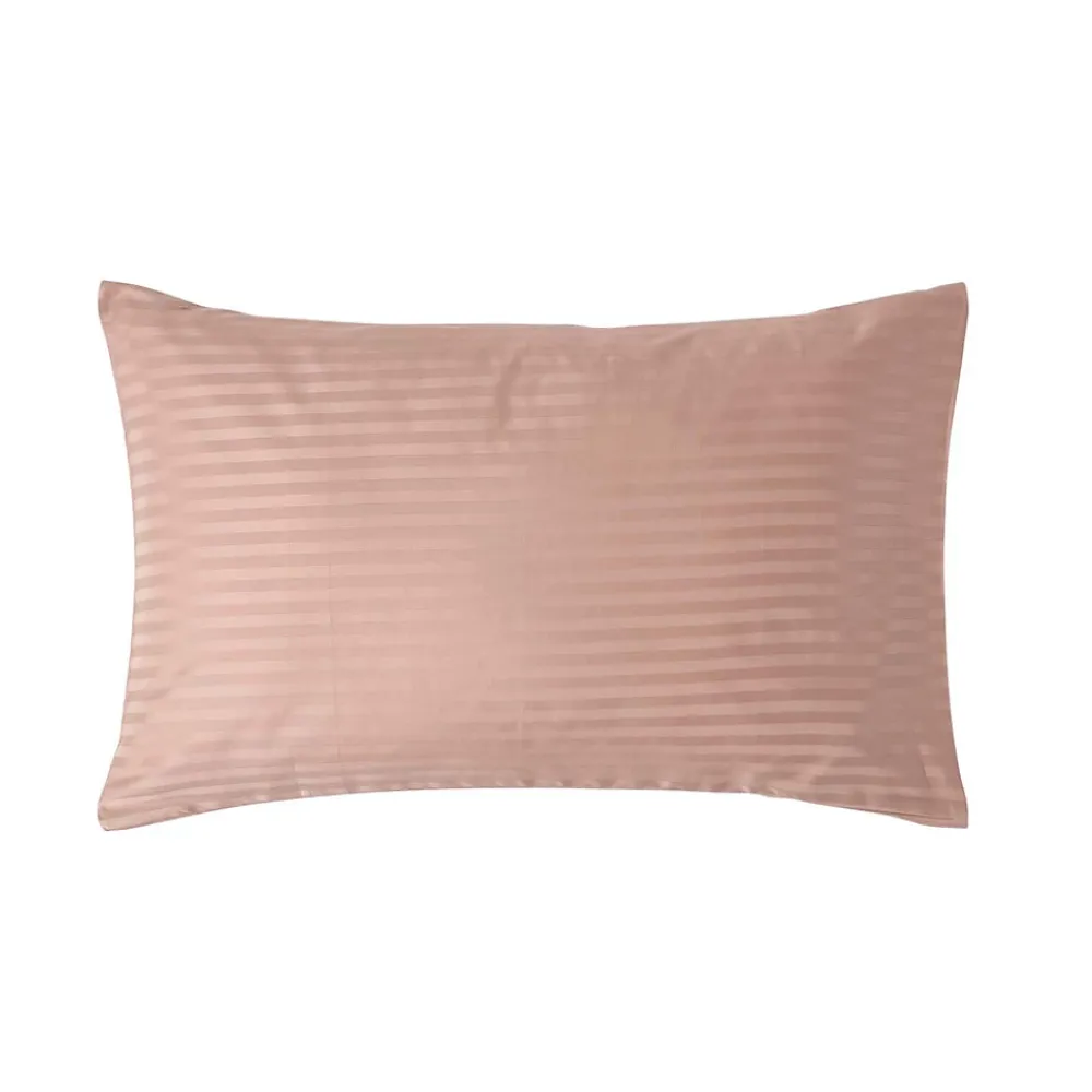 Homescapes Taie d'oreiller taupe satin rayé en coton égyptien 330 fils, 50x75 cm -* Taie D'Oreiller