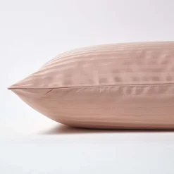 Homescapes Taie d'oreiller taupe satin rayé en coton égyptien 330 fils, 40x80 cm -* Taie D'Oreiller