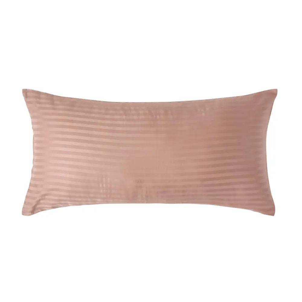 Homescapes Taie d'oreiller taupe satin rayé en coton égyptien 330 fils, 40x80 cm -* Taie D'Oreiller
