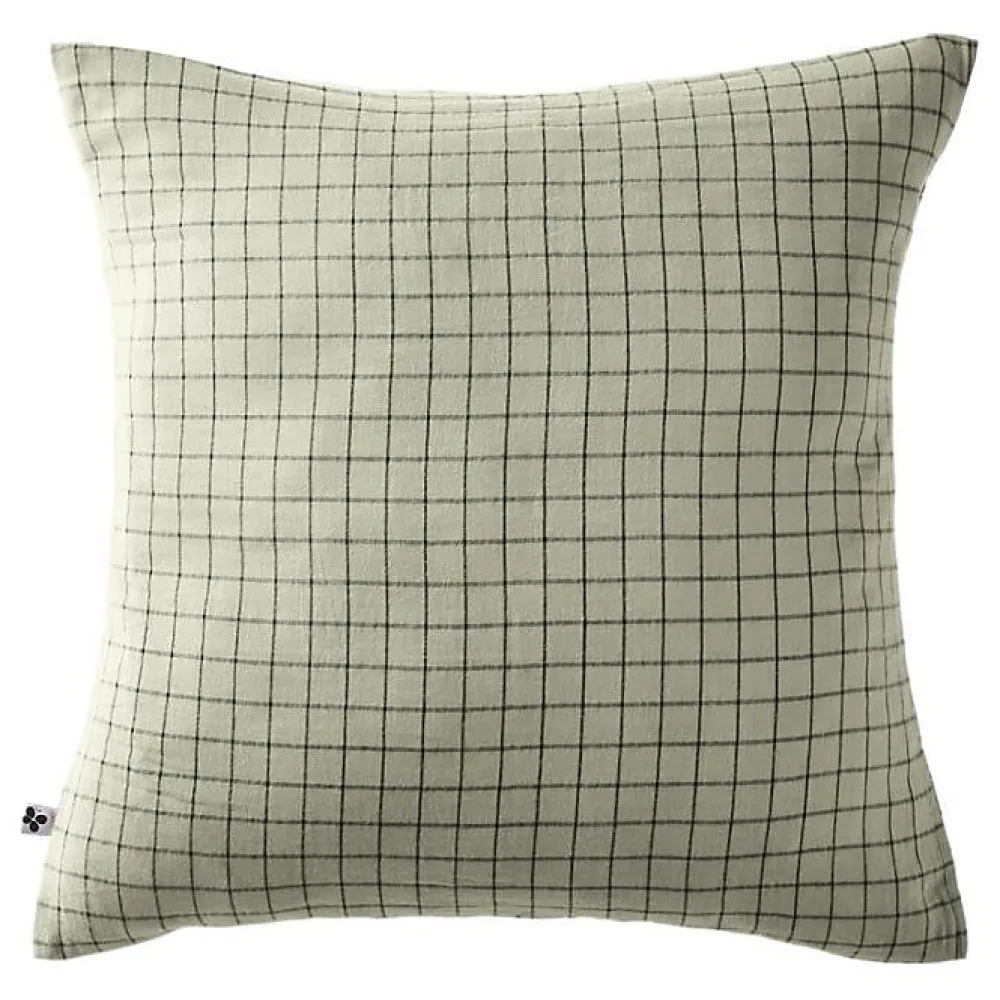L'Effet Papillon Taie d'oreiller Tissé-teint petits carreaux Déco "Gaïa Mix" 60 x 60 cm & 50 x 70 cm "Gaze de Coton" - Gaïa Mix Vert d'eau - 60 x 6* Taie D'Oreiller