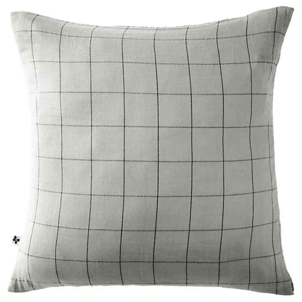 L'Effet Papillon Taie d'oreiller Tissé-teint grands carreaux Déco "Gaïa Match" 60 x 60 cm & 50 x 70 cm "Gaze de Coton" - Gaïa Match Nuage - 60 x 60* Taie D'Oreiller
