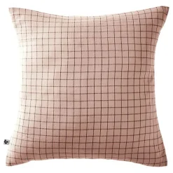 L'Effet Papillon Taie d'oreiller Tissé-teint petits carreaux Déco "Gaïa Mix" 60 x 60 cm & 50 x 70 cm "Gaze de Coton" - Gaïa Mix Guimauve - 60 x 60* Taie D'Oreiller