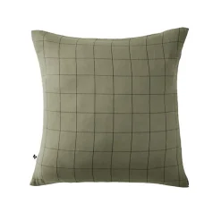 L'Effet Papillon Taie d'oreiller Tissé-teint grands carreaux Déco "Gaïa Match" 60 x 60 cm & 50 x 70 cm "Gaze de Coton" - Gaïa Match Romarin - 60 x* Taie D'Oreiller