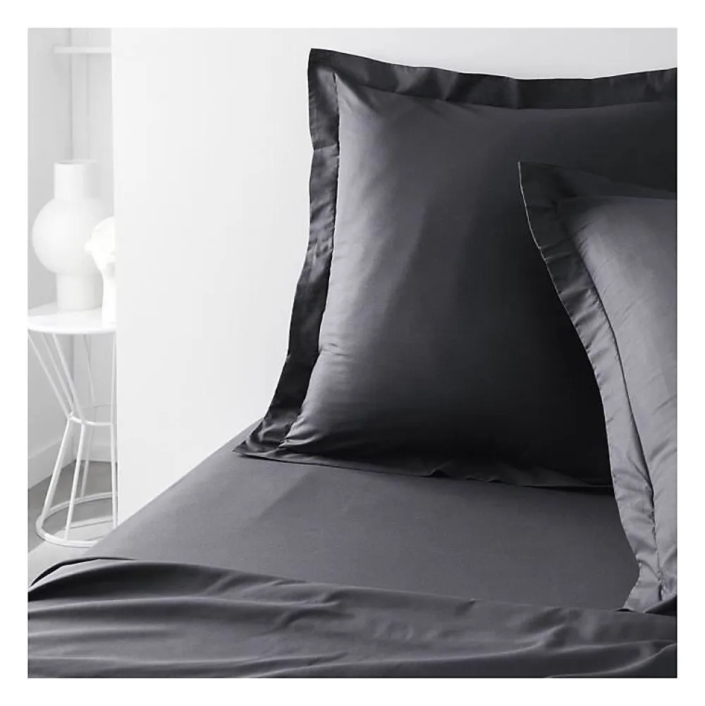 Taie d'oreiller TODAY Essential - 63 x 63+5 cm - 100% Coton uni - Fusain>Todays Tools Online