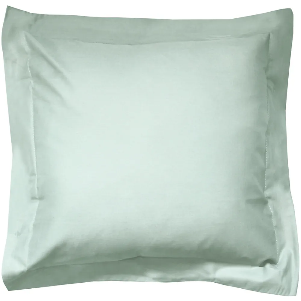 Taie d'oreiller uni 65x65 cm coton ALTO vert fleur d'amandier>Linnea Discount
