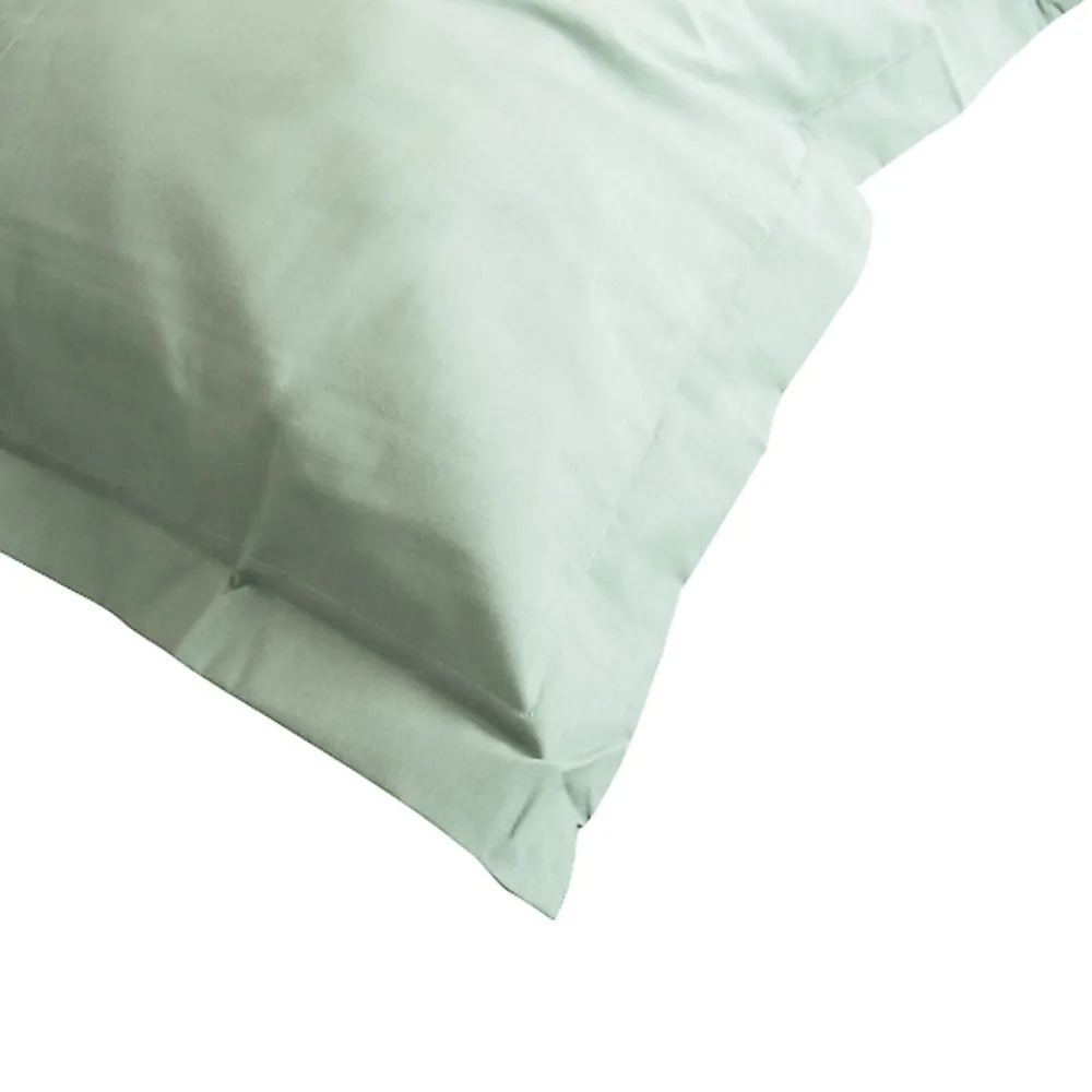 Taie d'oreiller uni 65x65 cm coton ALTO vert fleur d'amandier>Linnea Discount