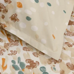 Taie d'oreiller uni 65x65 cm en coton ÉVASION pêche écru><noscript><img width=