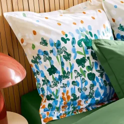 Linnea Taie d'oreiller uni 65x65 cm en coton ÉVASION Blanc vert* Taie D'Oreiller