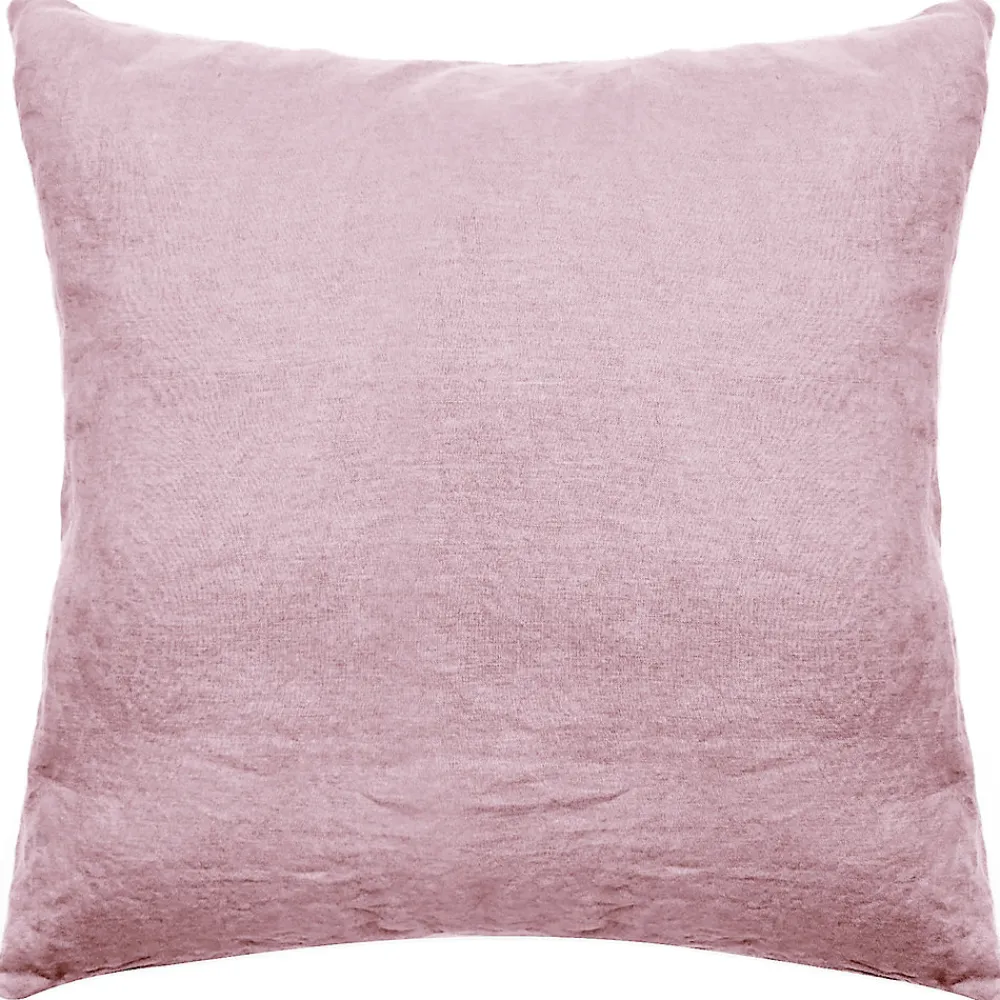 Taie d'oreiller uni 65X65 cm lin lavé froissé SONATE rose Rose>Linnea Outlet