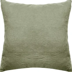 Linnea Taie d'oreiller uni 65X65 cm lin lavé froissé SONATE vert Sauge* Taie D'Oreiller