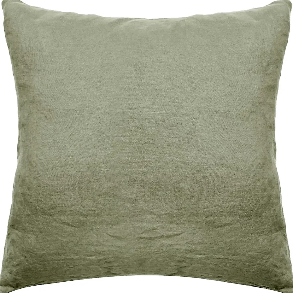 Linnea Taie d'oreiller uni 65X65 cm lin lavé froissé SONATE vert Sauge* Taie D'Oreiller
