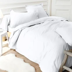 Taie d'oreiller uni 65x65 cm pur percale PRIMO Blanc>Linnea Sale