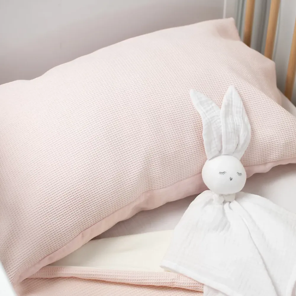 Sevira Kids Taie d'oreiller unie en coton nid d'abeille* Taie D'Oreiller
