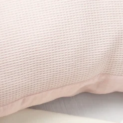 Taie d'oreiller unie en coton nid d'abeille><noscript><img width=