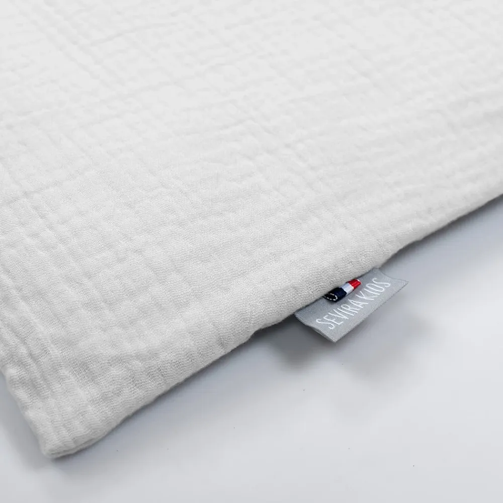 Sevira Kids Taie d'oreiller unie en double gaze de coton* Taie D'Oreiller