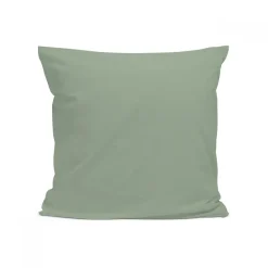 Taie d'oreiller unie 65x65cm PERCALE SAUGE>Bleu Calin Best
