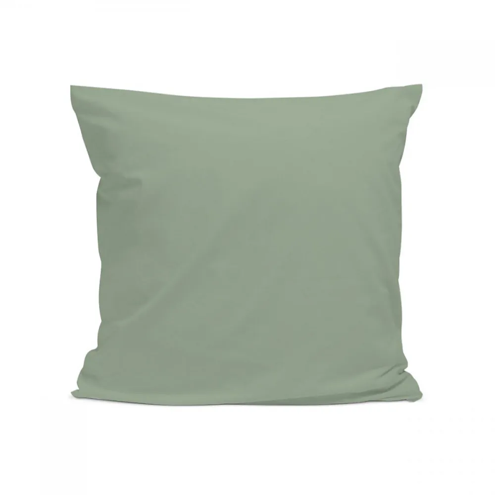 Taie d'oreiller unie 65x65cm PERCALE SAUGE>Bleu Calin Best