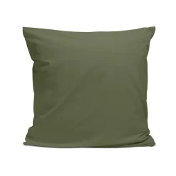 Bleu Calin Taie d'oreiller unie 65x65cm PERCALE KAKI* Taie D'Oreiller