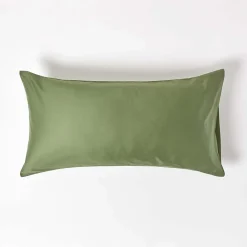 Taie d'oreiller vert mousse en coton égyptien bio 400 fils, 50x90 cm ->Homescapes Hot