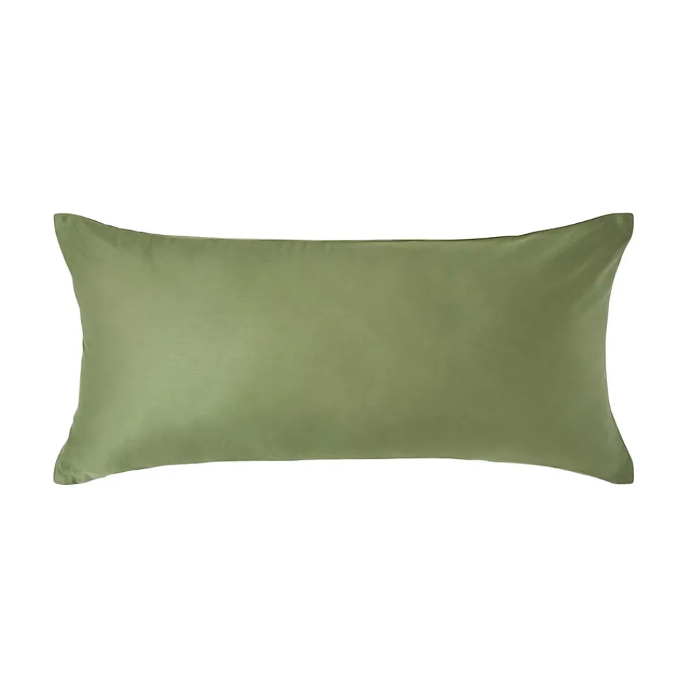 Homescapes Taie d'oreiller vert mousse en coton égyptien bio 400 fils, 40x80 cm -* Taie D'Oreiller