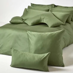 Taie d'oreiller vert mousse en coton égyptien bio 400 fils, 60x60 cm -><noscript><img width=
