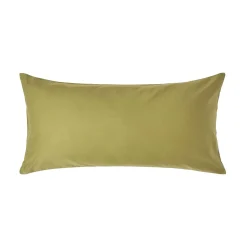 Homescapes Taie d'oreiller vert olive en satin de coton égyptien 1000 fils, 40x80 cm -* Taie D'Oreiller