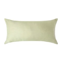Homescapes Taie d'oreiller vert sauge satin rayé en coton égyptien 330 fils, 40x80 cm -* Taie D'Oreiller