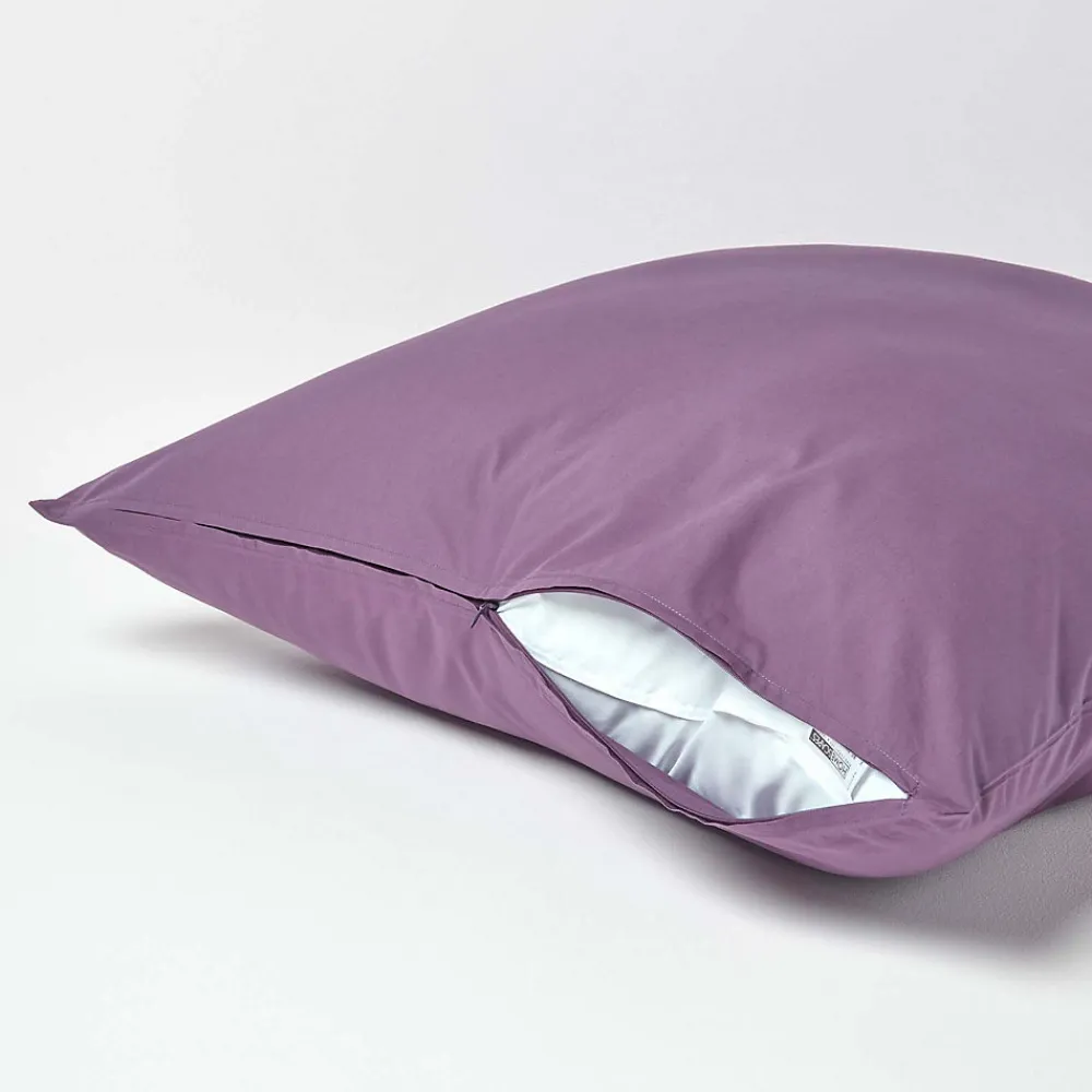 Taie d'oreiller violet 100% coton égyptien 200 fils, 60x60 cm ->Homescapes Best