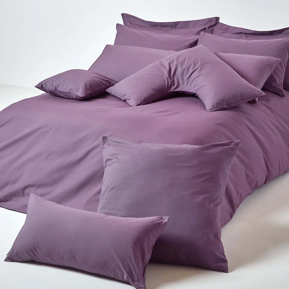 Taie d'oreiller violet 100% coton égyptien 200 fils, 60x60 cm ->Homescapes Best