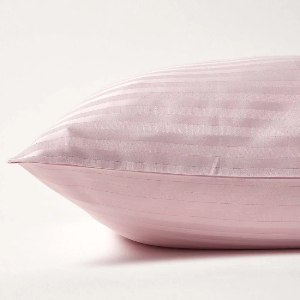 Taie d'oreiller violet satin rayé en coton égyptien 330 fils, 40x80 cm ->Homescapes Hot