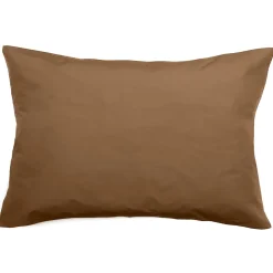 Linnea Taie d'oreiller volants plats 50x70 cm percale MANOIR marron Cognac* Taie D'Oreiller