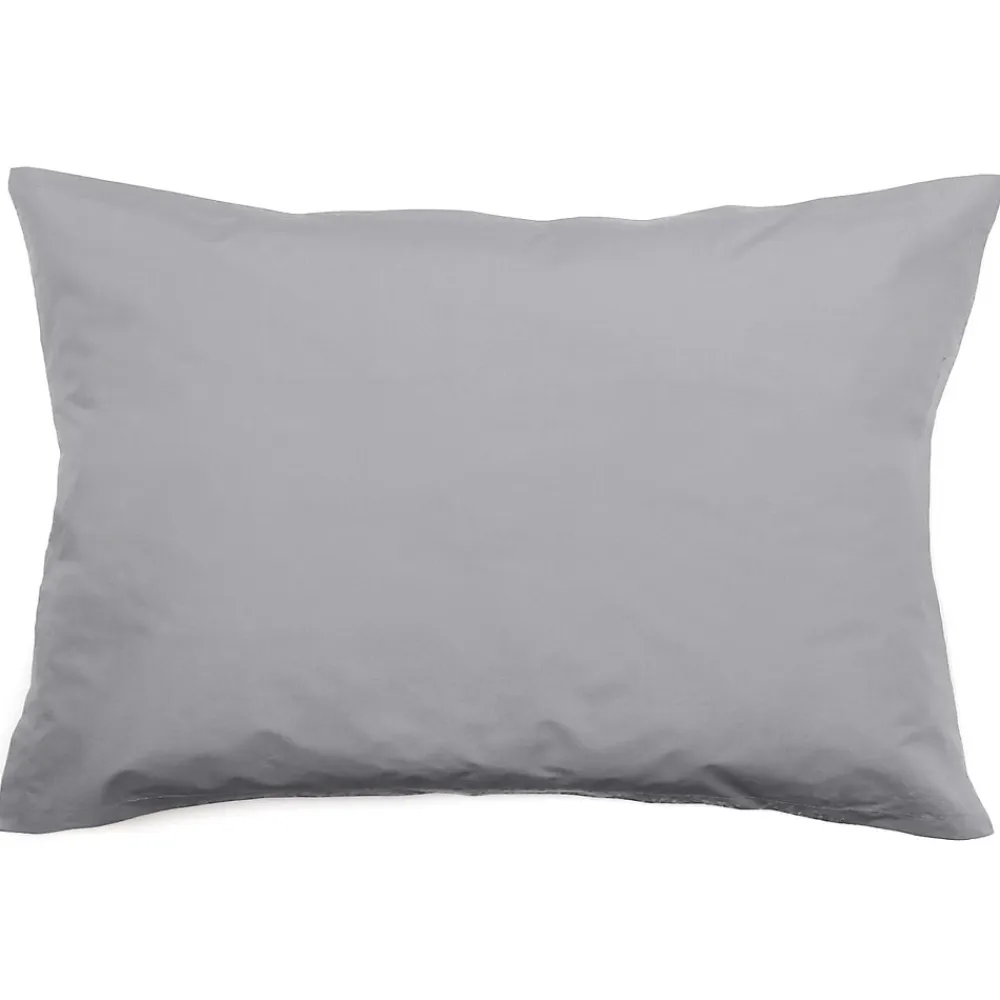 Taie d'oreiller volants plats 50x70 cm percale MANOIR gris Acier>Linnea Clearance