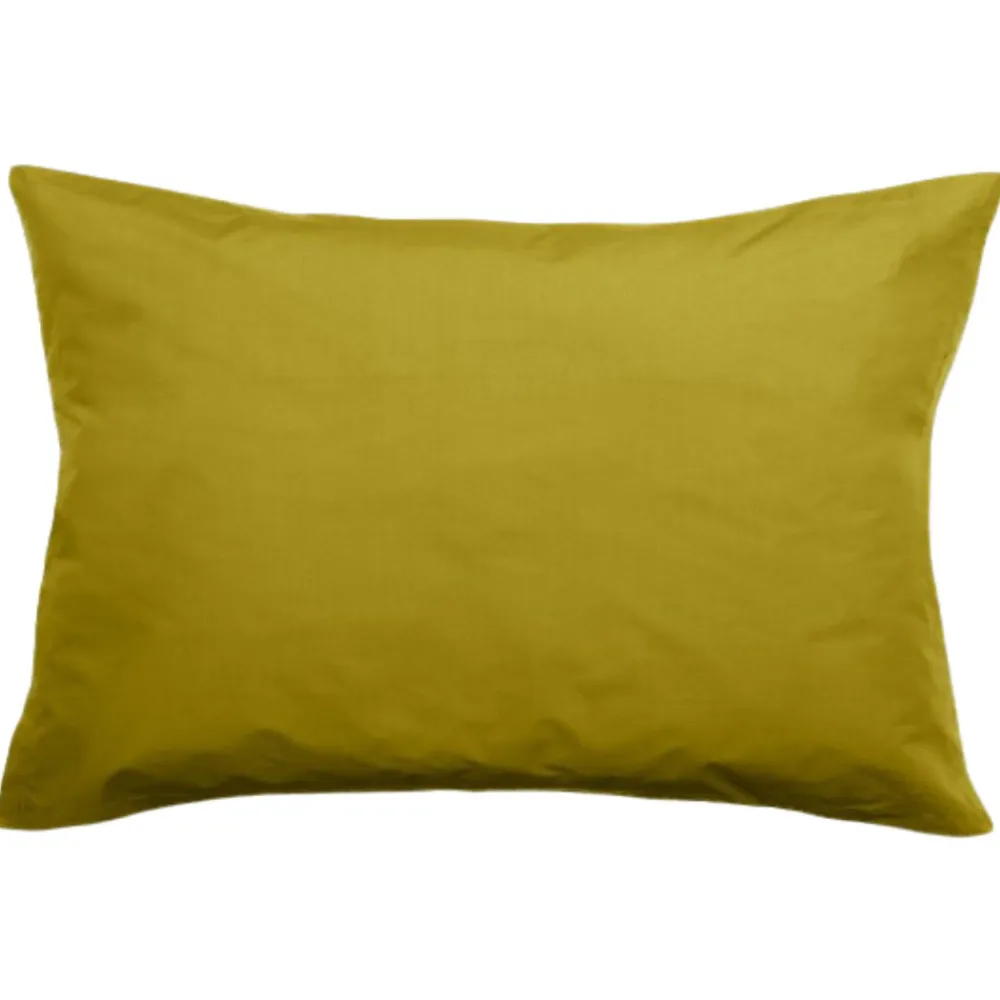 Taie d'oreiller volants plats 50x70 cm percale MANOIR vert Jasmin>Linnea Outlet