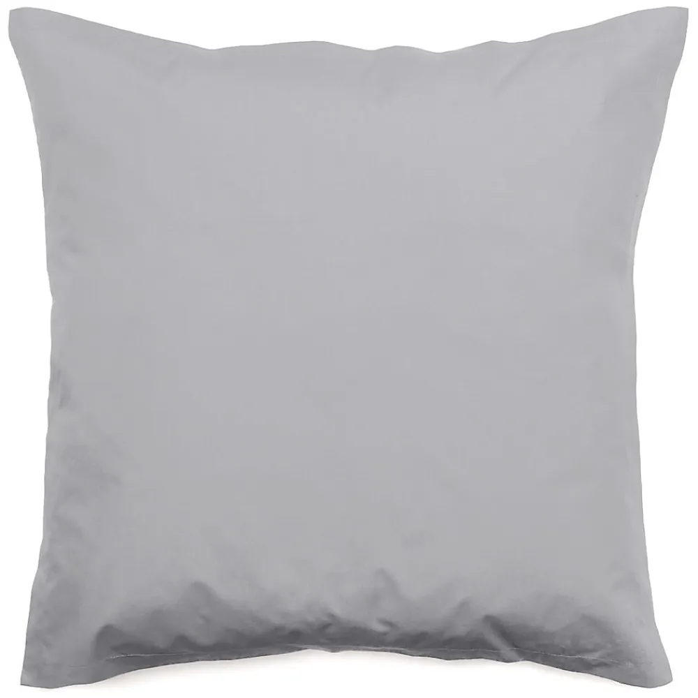 Taie d'oreiller volants plats 65x65 cm percale MANOIR gris Acier>Linnea Outlet