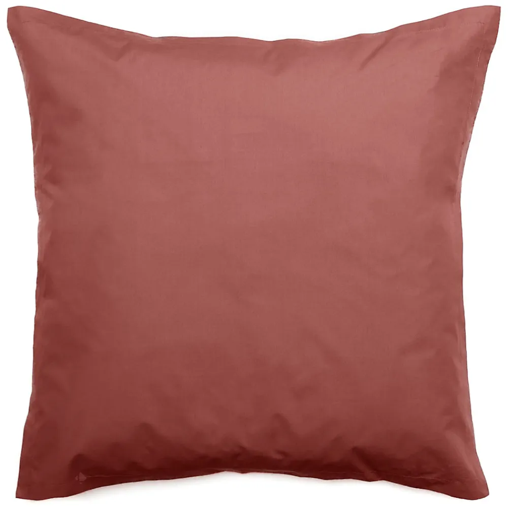 Taie d'oreiller volants plats 65x65 cm percale MANOIR rose Peche>Linnea Online