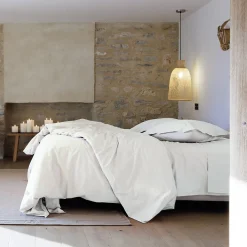 Taie d'oreiller volants plats 50x70 cm percale MANOIR blanc Neige>Linnea Clearance