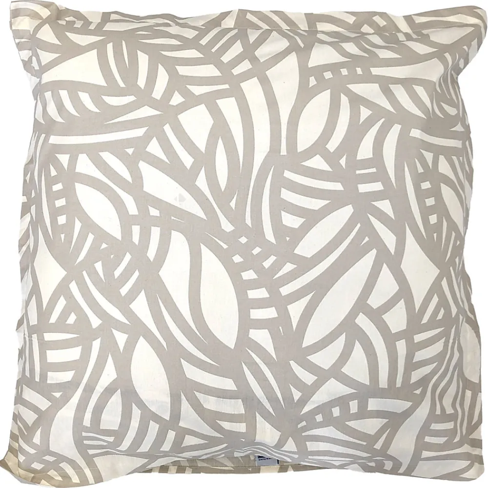 Taie d'oreiller 65x65 cm coton lavé SERENA géométrique Beige écru>Linnea
